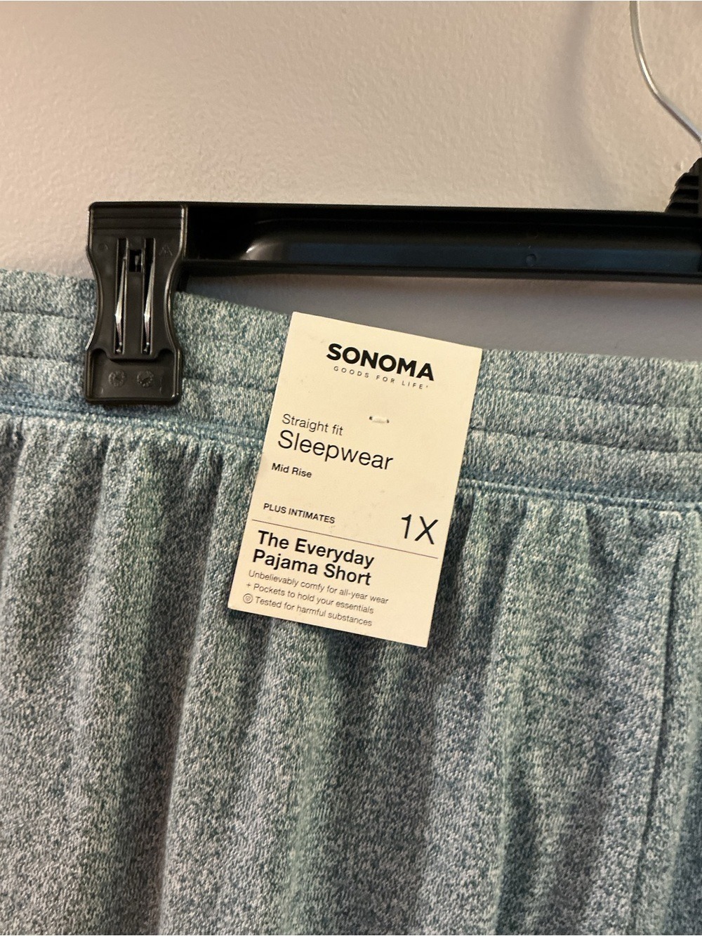 Sonoma Goods for Life Everyday Pajama Shorts 1X Blue Heather Lounge Sleepwear - Picture 4 of 11